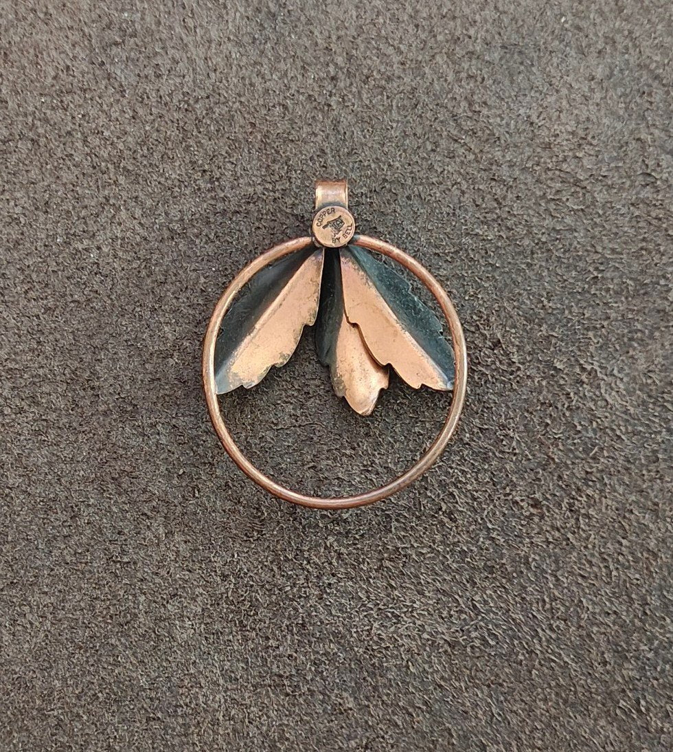 1950s/60s "Copper by Bell" Copper Leaf Pendant - Trinketmania-LV