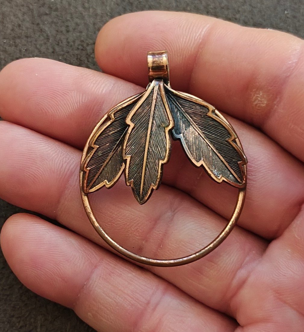 1950s/60s "Copper by Bell" Copper Leaf Pendant - Trinketmania-LV