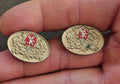 1950s/60s Rare & Hard To Find Heraldic Coat Of Arms Silver Tone Cufflinks. - Trinketmania-LV