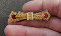 1970s/80s Art Deco Revival Pierre Bex French Enamel Silver Tone Bow Brooch. - Trinketmania-LV
