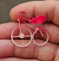 1980s Hot Pink Metal Bicycle Brooch & Pendant - Trinketmania-LV