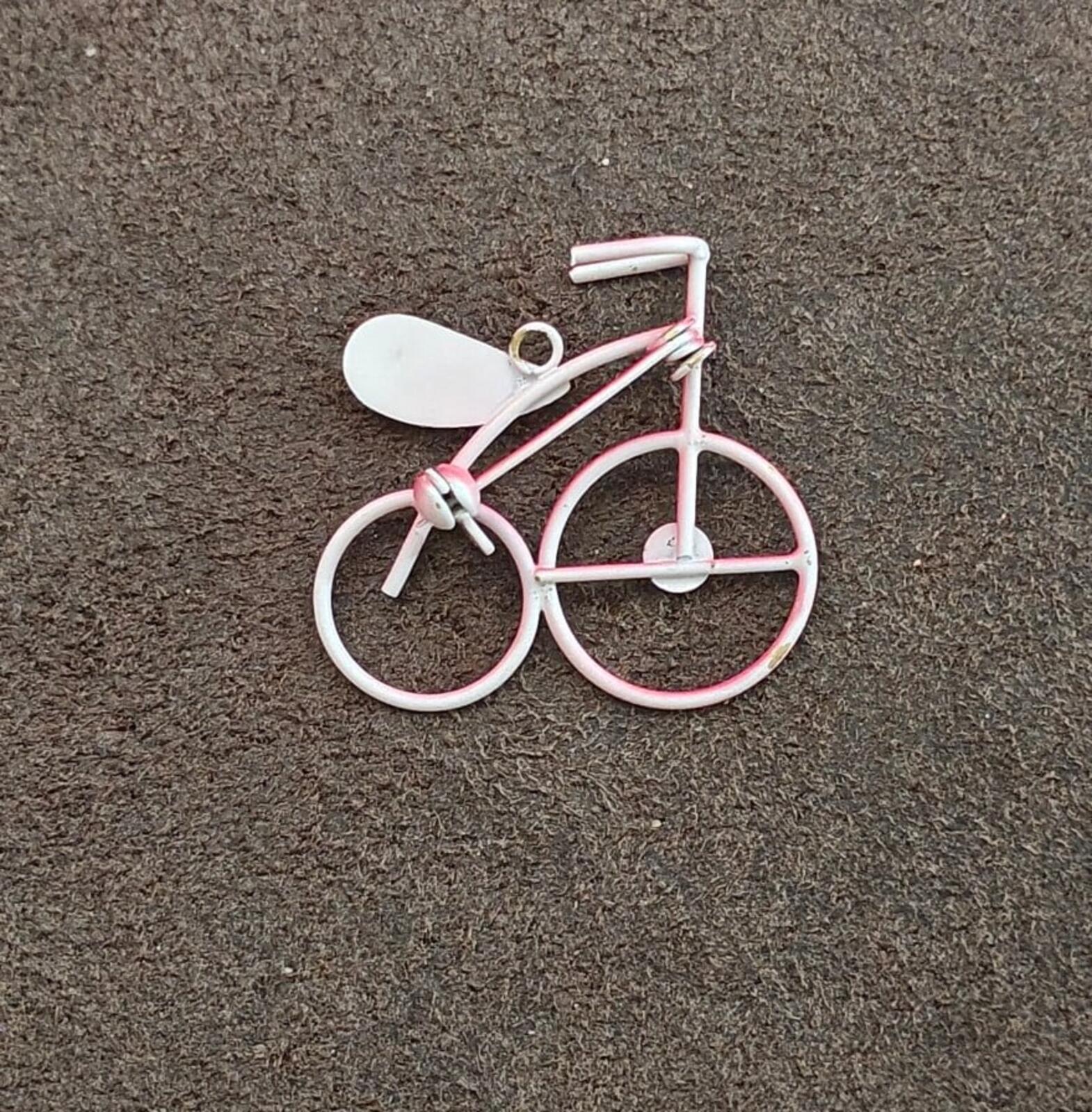 1980s Hot Pink Metal Bicycle Brooch & Pendant - Trinketmania-LV