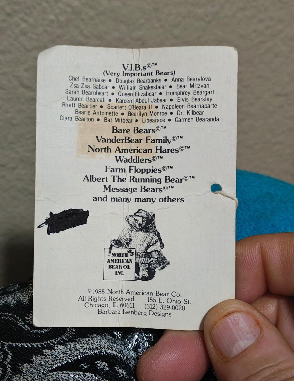 1985 North American Bear Company Rare Retired"Libearace" Teddy Bear Plush - Trinketmania-LV