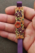 1990s Claiborne Villager Hearts & Flowers Magnetic Bookmark - Trinketmania-LV