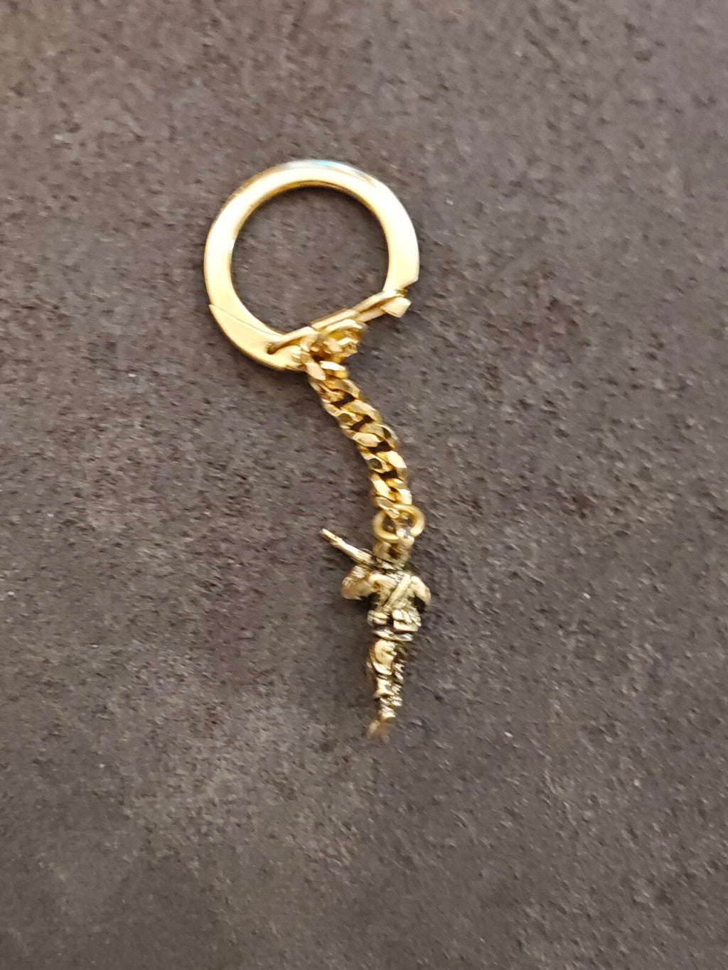 1990s Rare Gold Tone Tactical Soldier Miniature Figurine Keychain - Trinketmania-LV