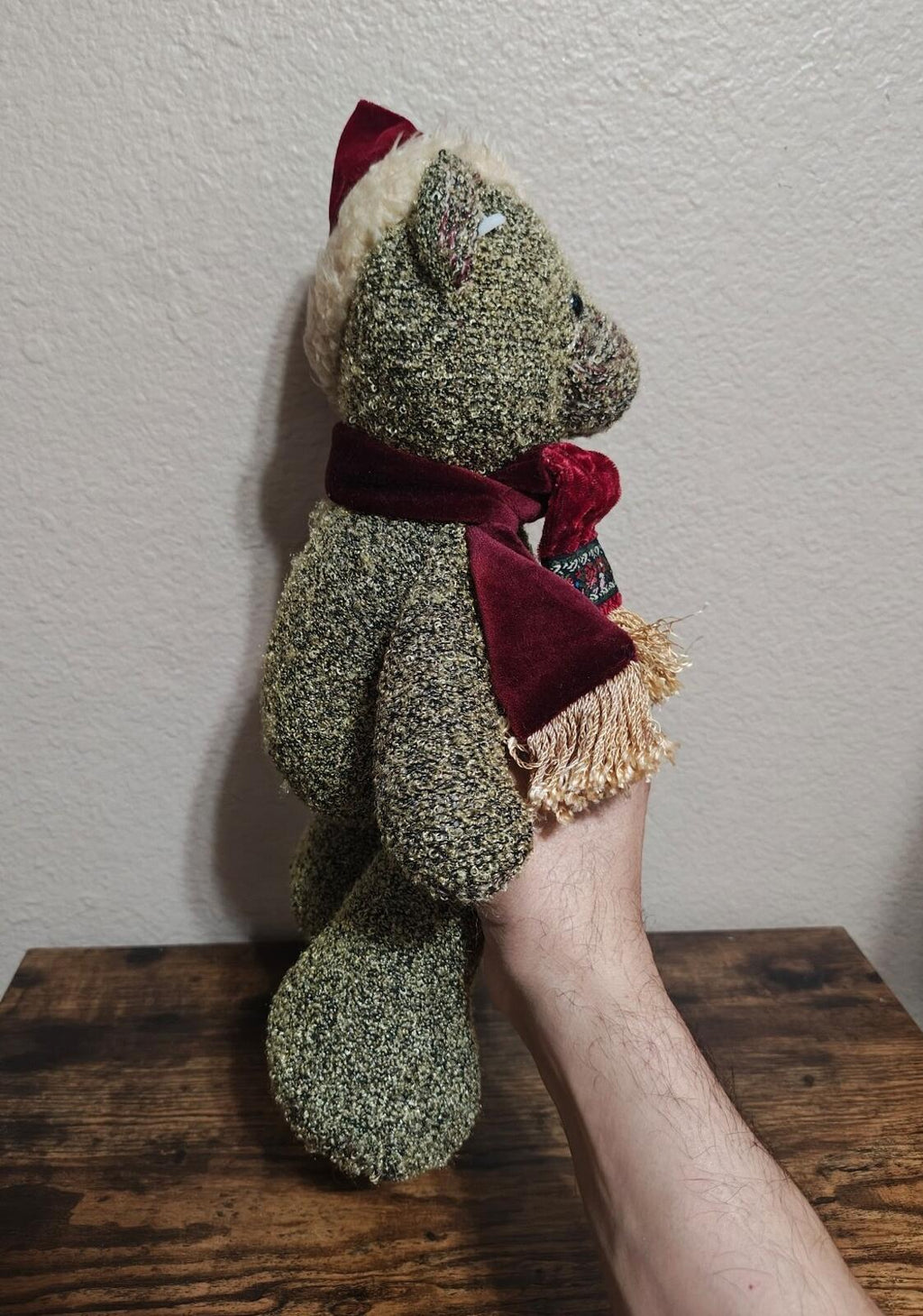 1990s Russ Berrie "Shimmers" Holiday Teddy Bear Plush - Trinketmania-LV