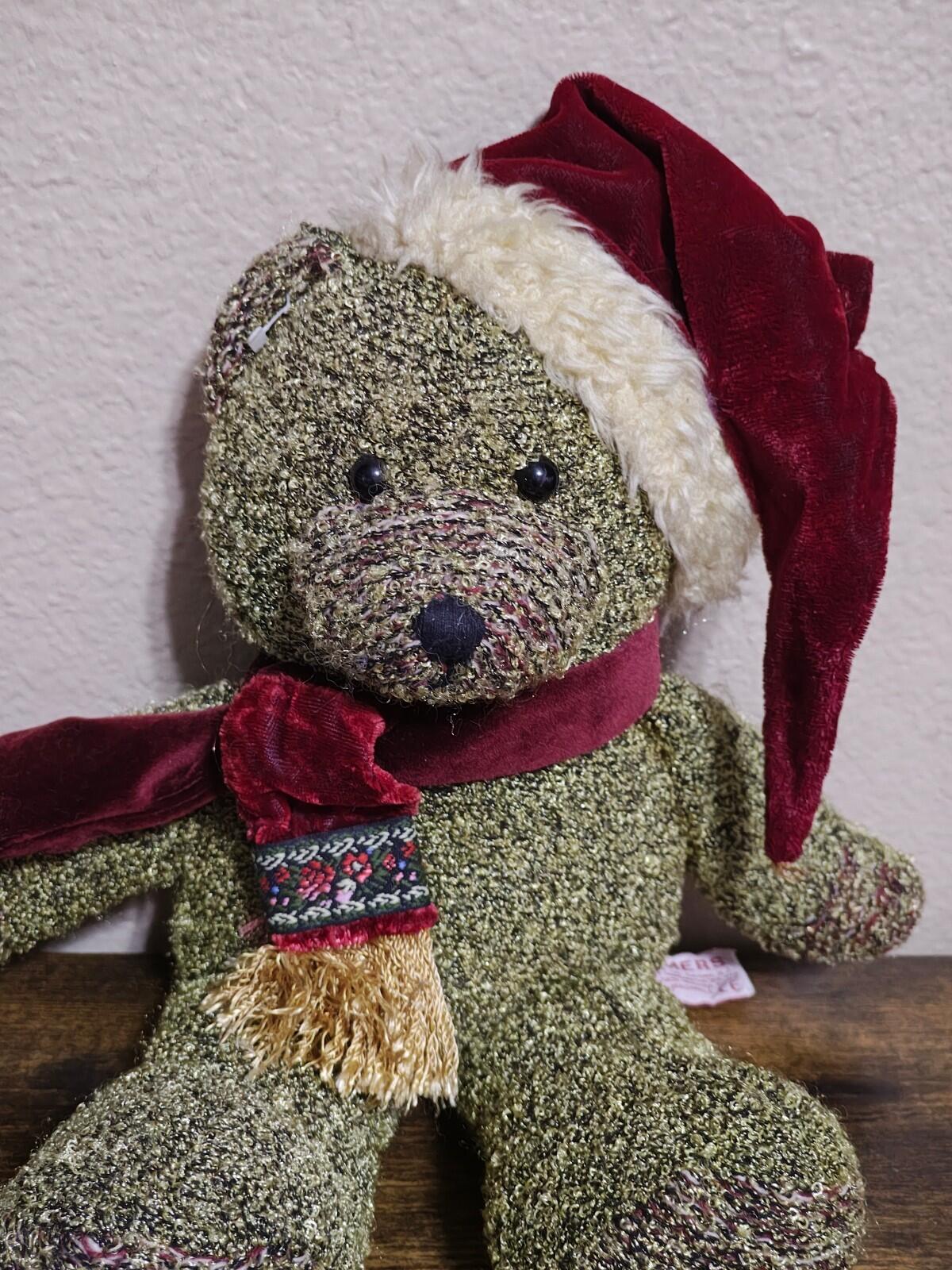 1990s Russ Berrie "Shimmers" Holiday Teddy Bear Plush - Trinketmania-LV