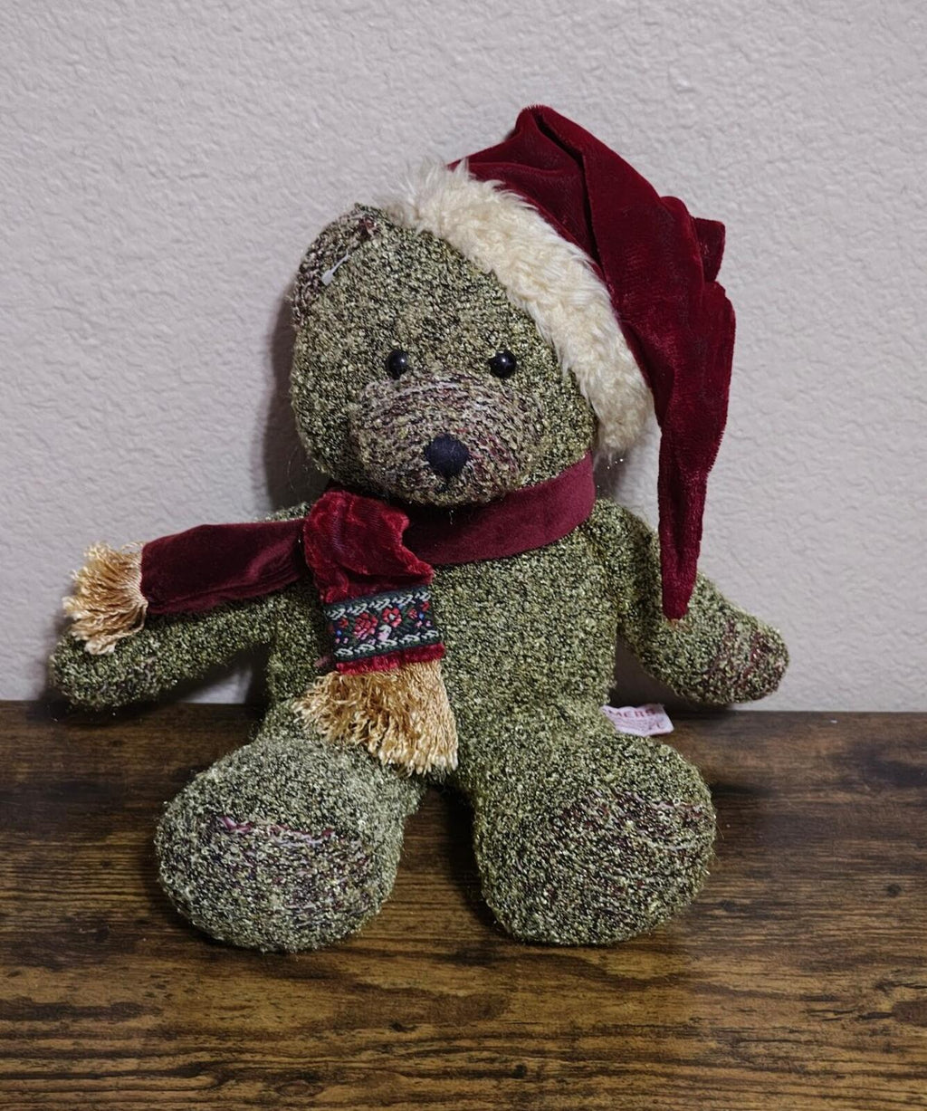 1990s Russ Berrie "Shimmers" Holiday Teddy Bear Plush - Trinketmania-LV