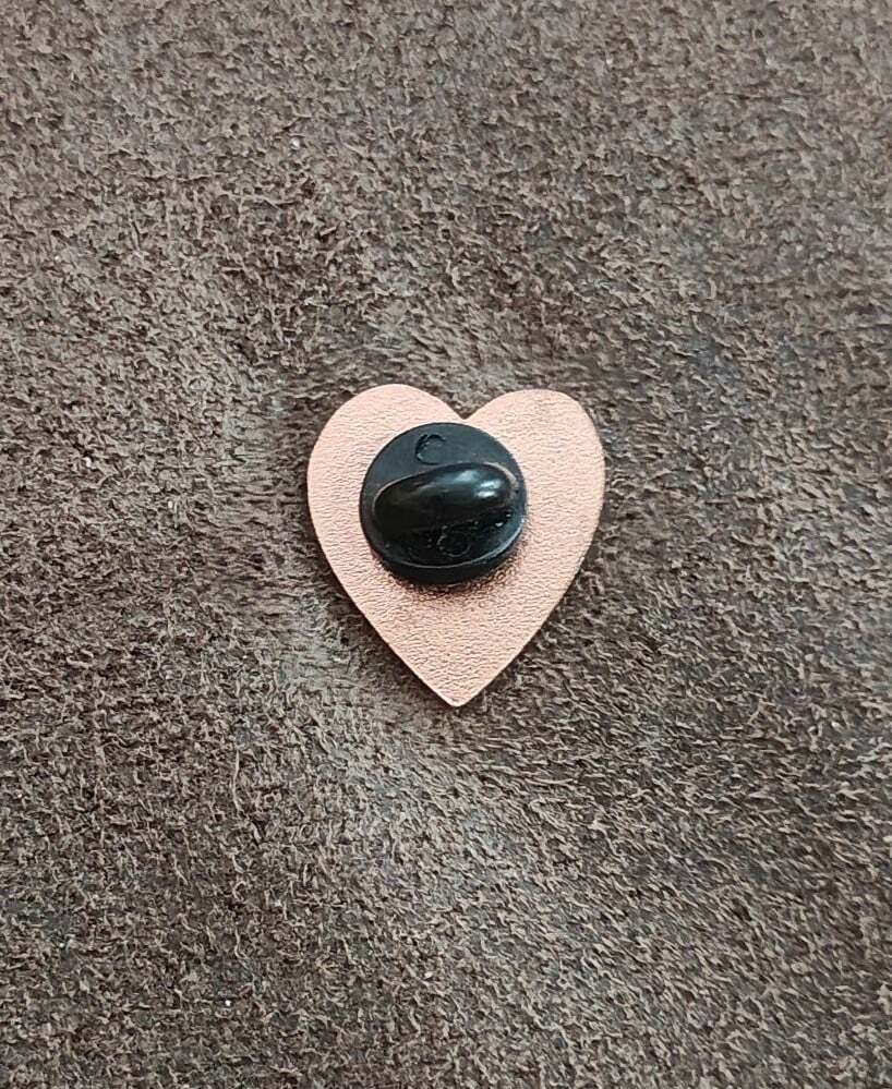 Classic American Traditional Crying Heart Rose Gold Tone & Black Enamel Pin