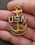 40s WW2 United States Navy Chief Petty Officer (CPO) Fouled Anchor Pin