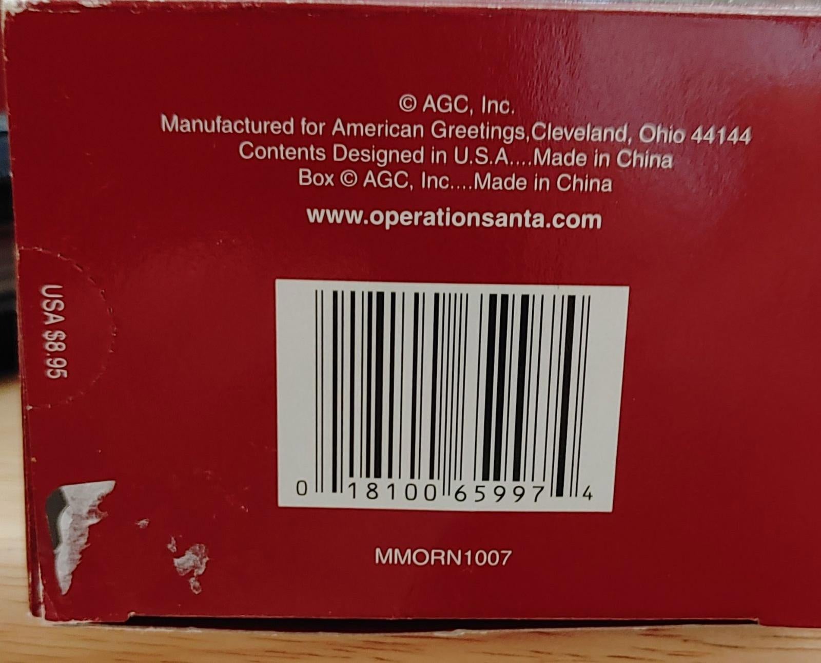 2000 American Greetings Operation Santa Army Bear Ornament