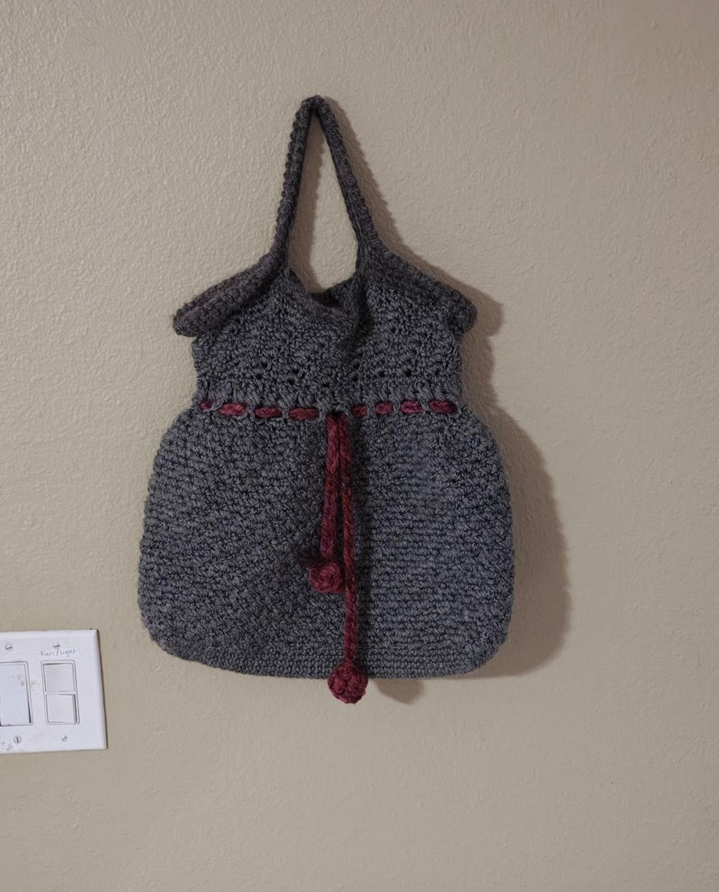 Handmade Crocheted Grey Handbag/Bag