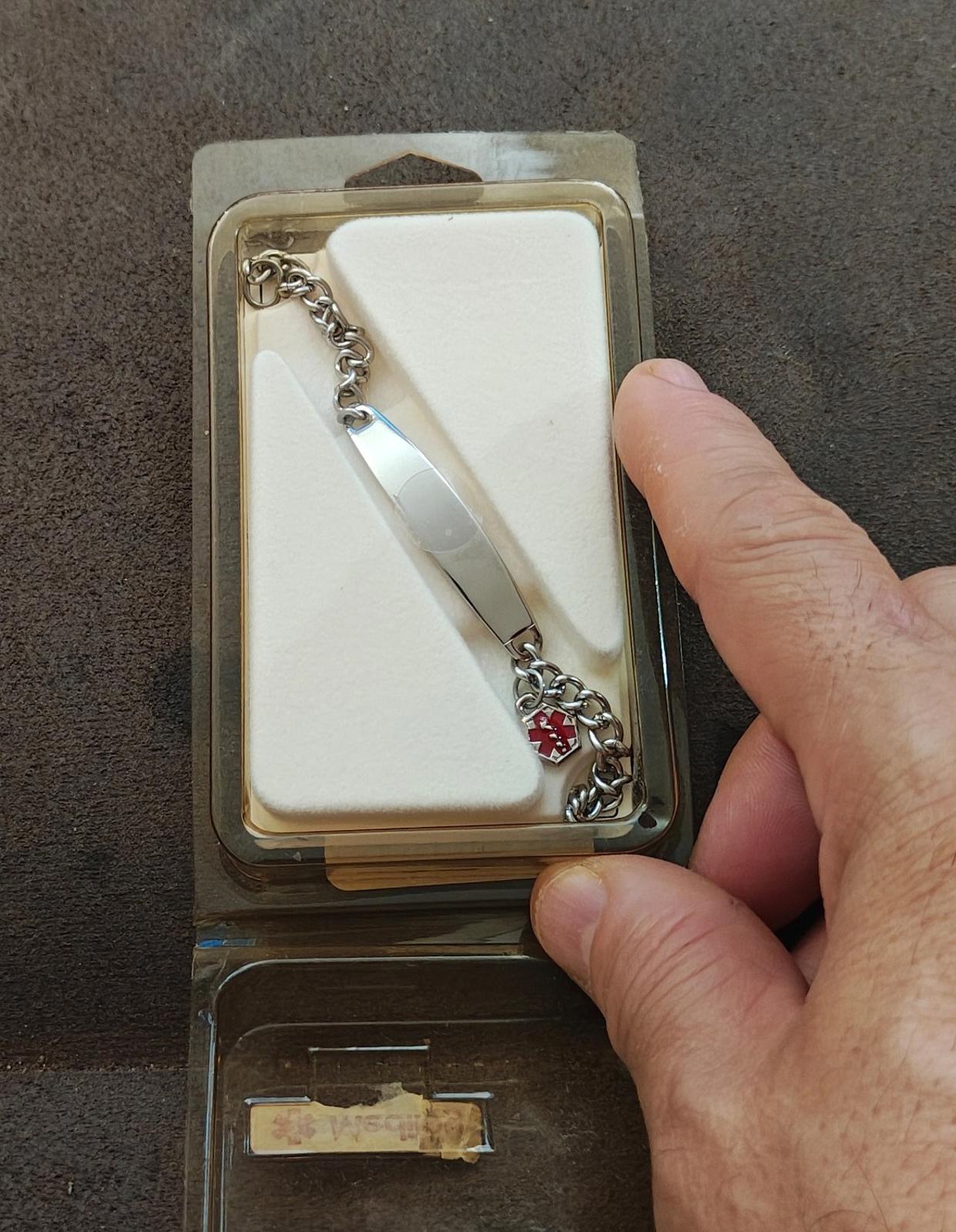 1960s/70s Silver Tone Speidel Medilog Medical Alert Identification Bracelet