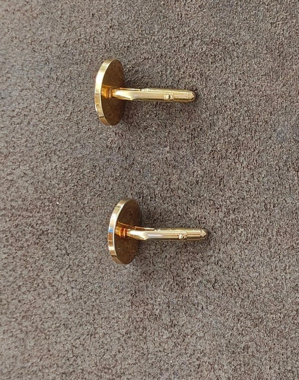 1950s/60s Marked Flex-Let Art Deco Style Gold Tone Textured Cufflinks
