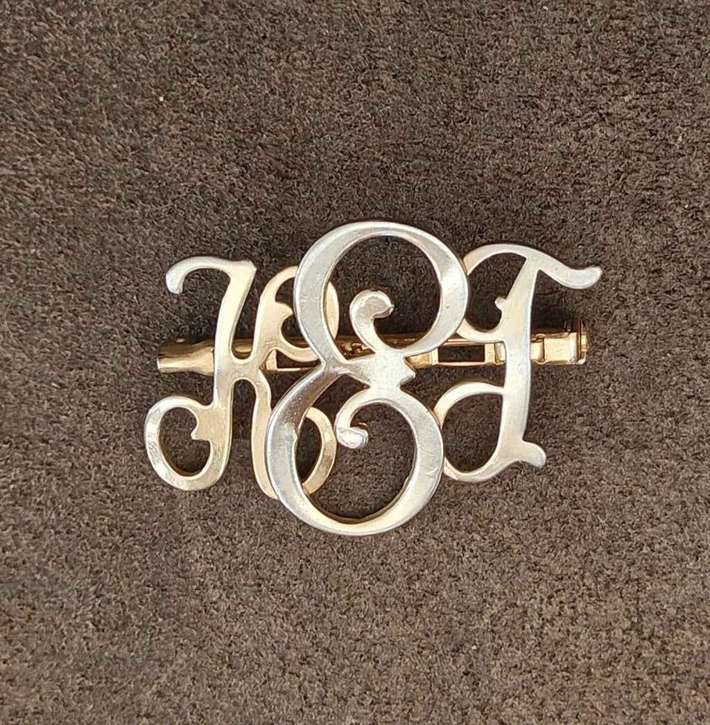 1950s Vintage Monogram Initial KEG Gold Tone Brooch Pin.