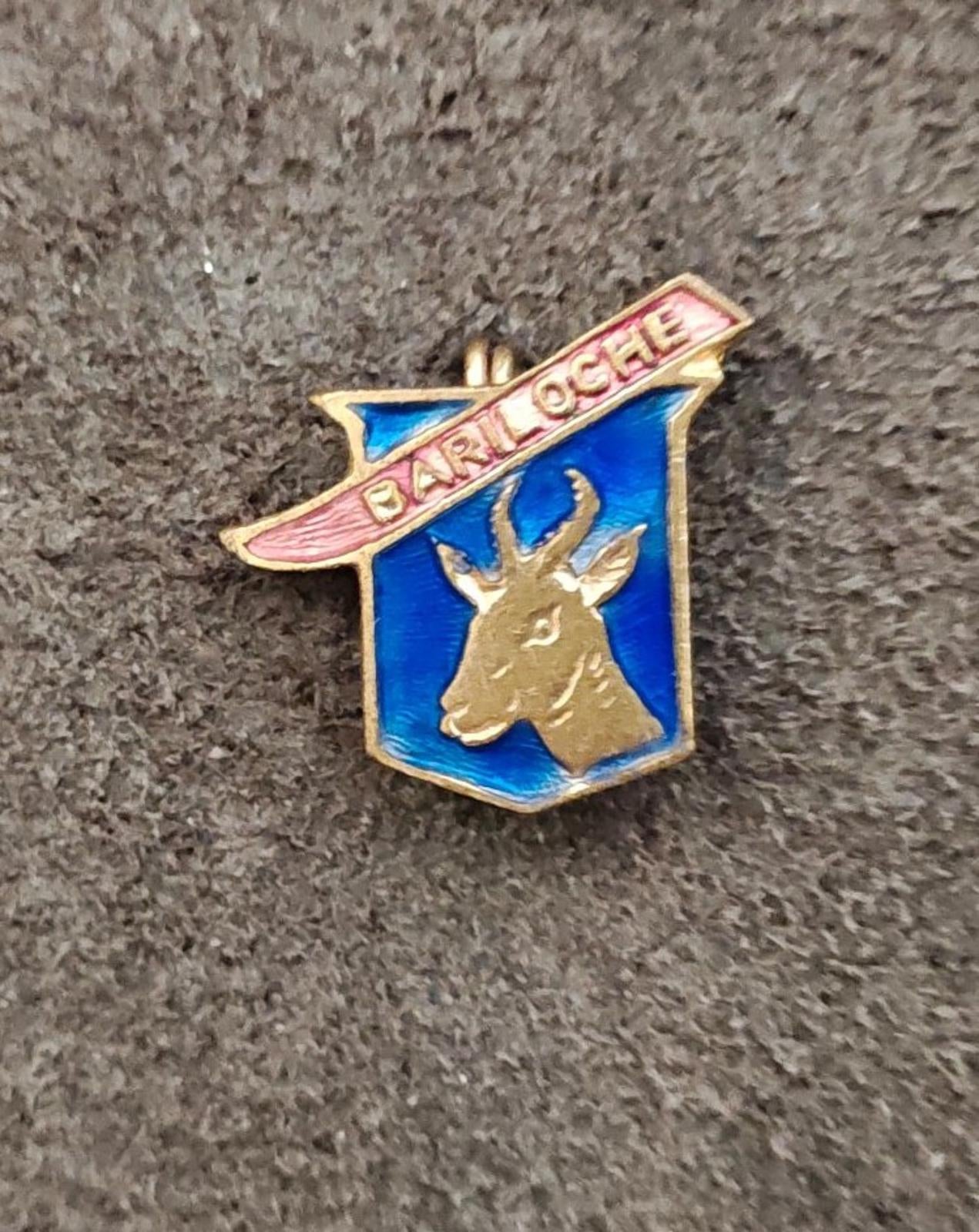 1940s/50s Bariloche Argentina Gold Tone Enamel Souvenir Pin