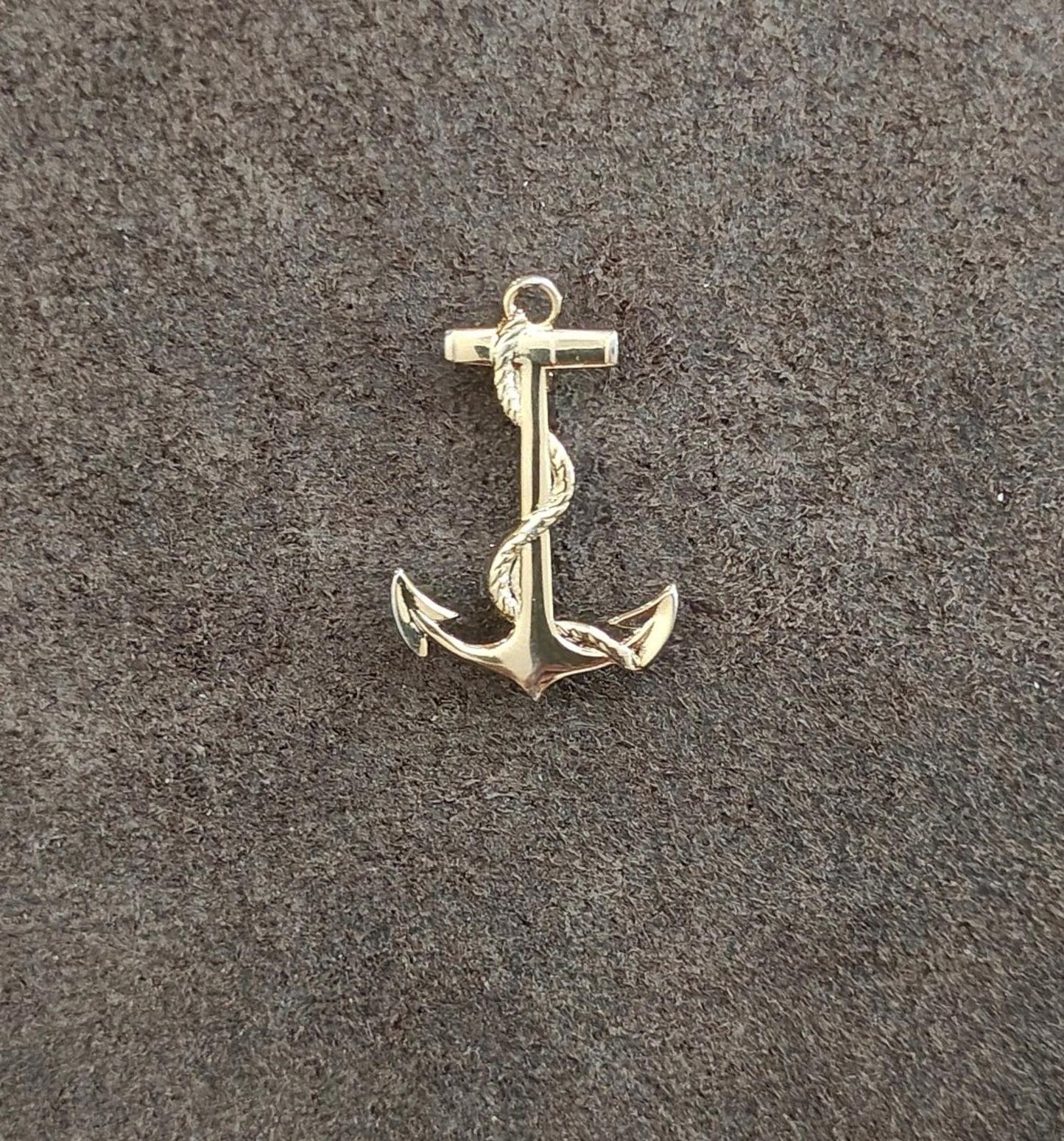 Gold Tone Anchor Pin & Pendant