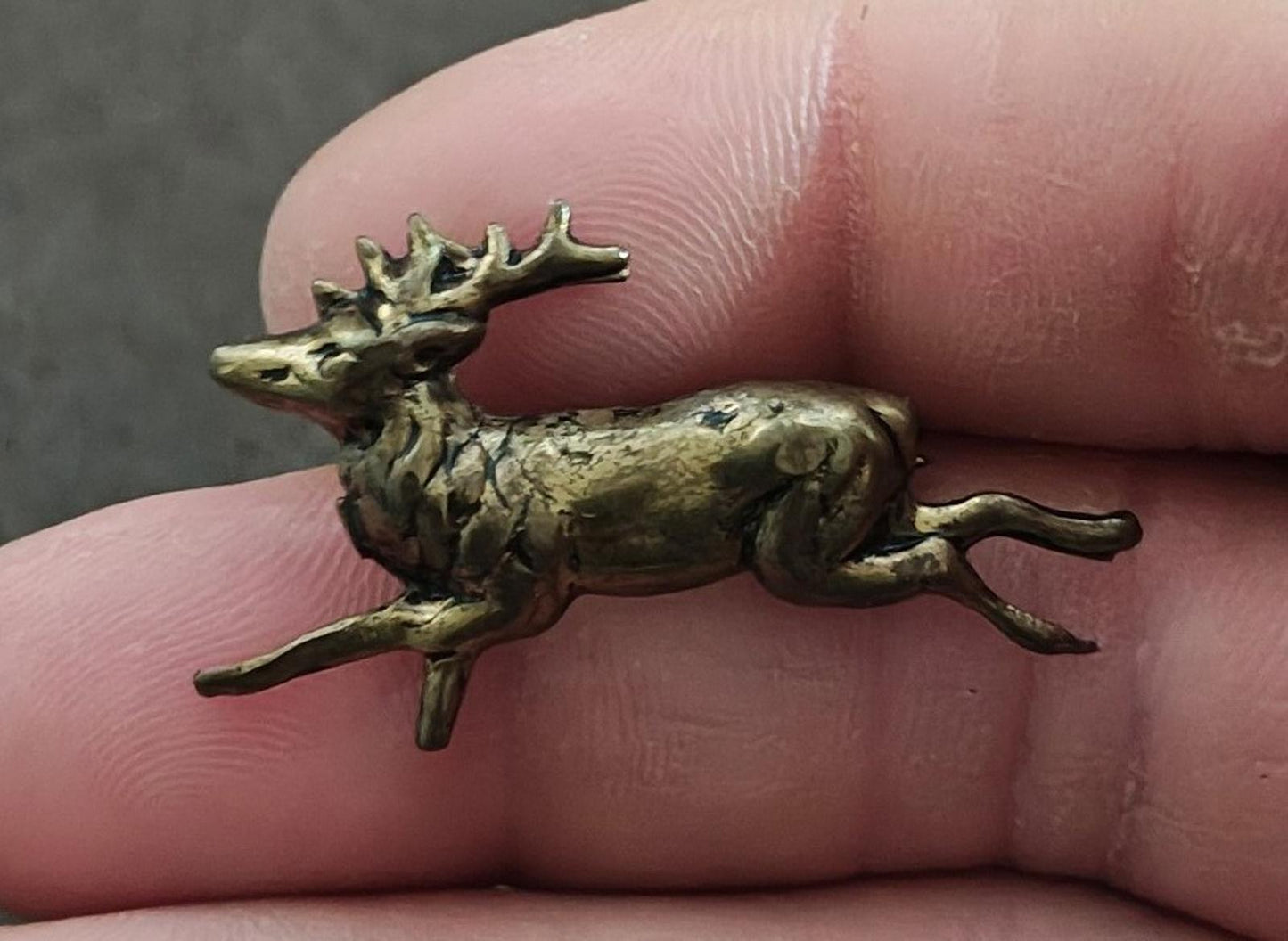 1960s Vintage Running Or Leaping Brass Deer Figurine