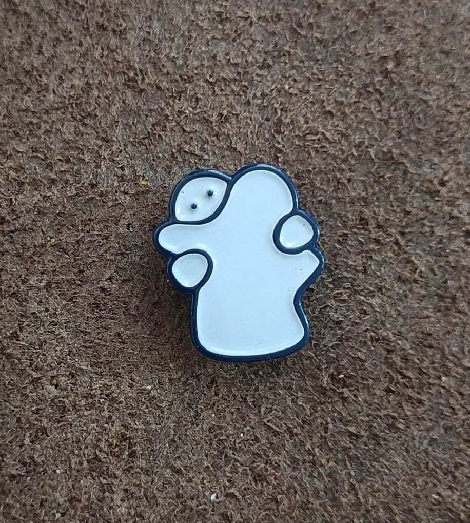 Two Ghosts Hugging Small Metal Enamel Pin