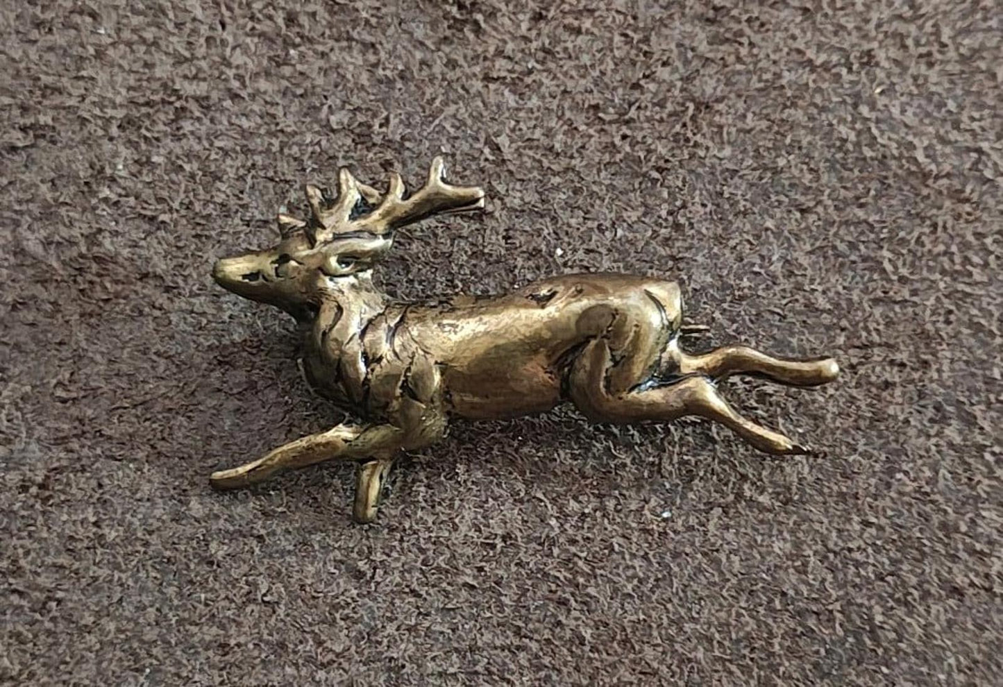 1960s Vintage Running Or Leaping Brass Deer Figurine