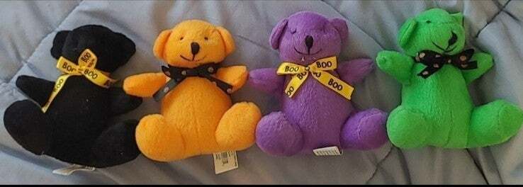 Halloween Stuffed Bears with Ribbons