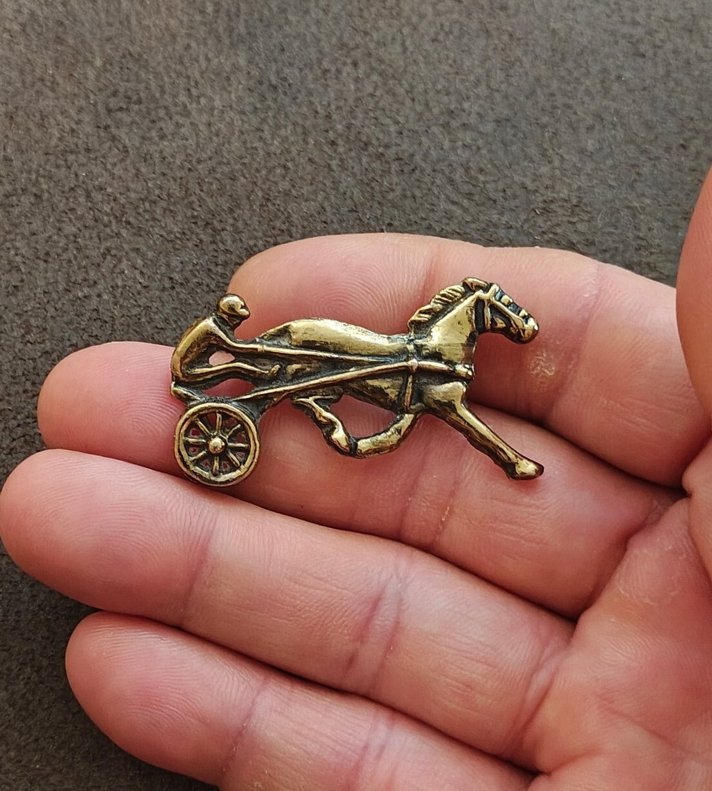 1950s/60s Brass Tone Horse & Rider Pin