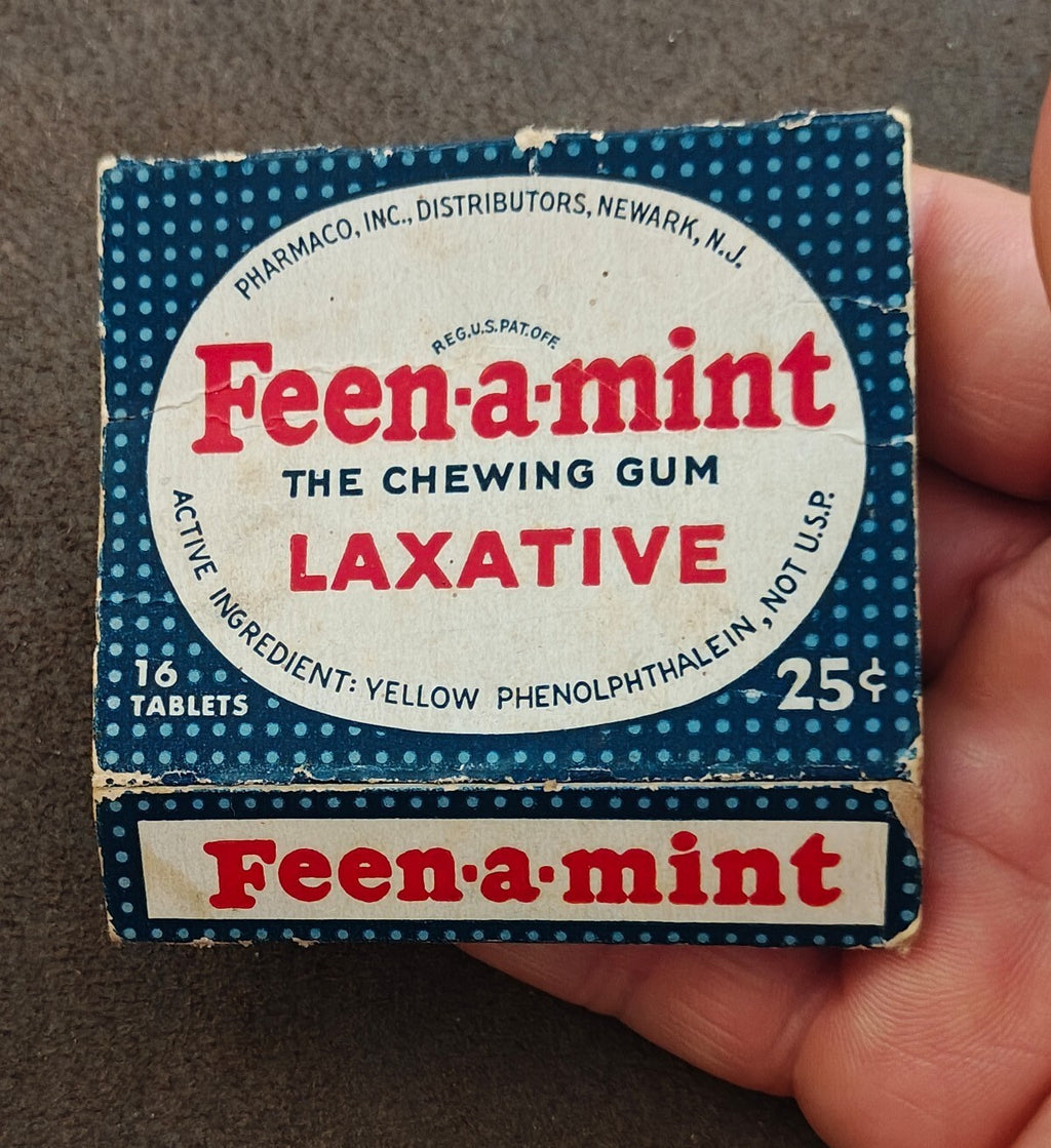 1920s/30s Rare Feen-A-Mint Laxative Chewing Gum (Box Only)