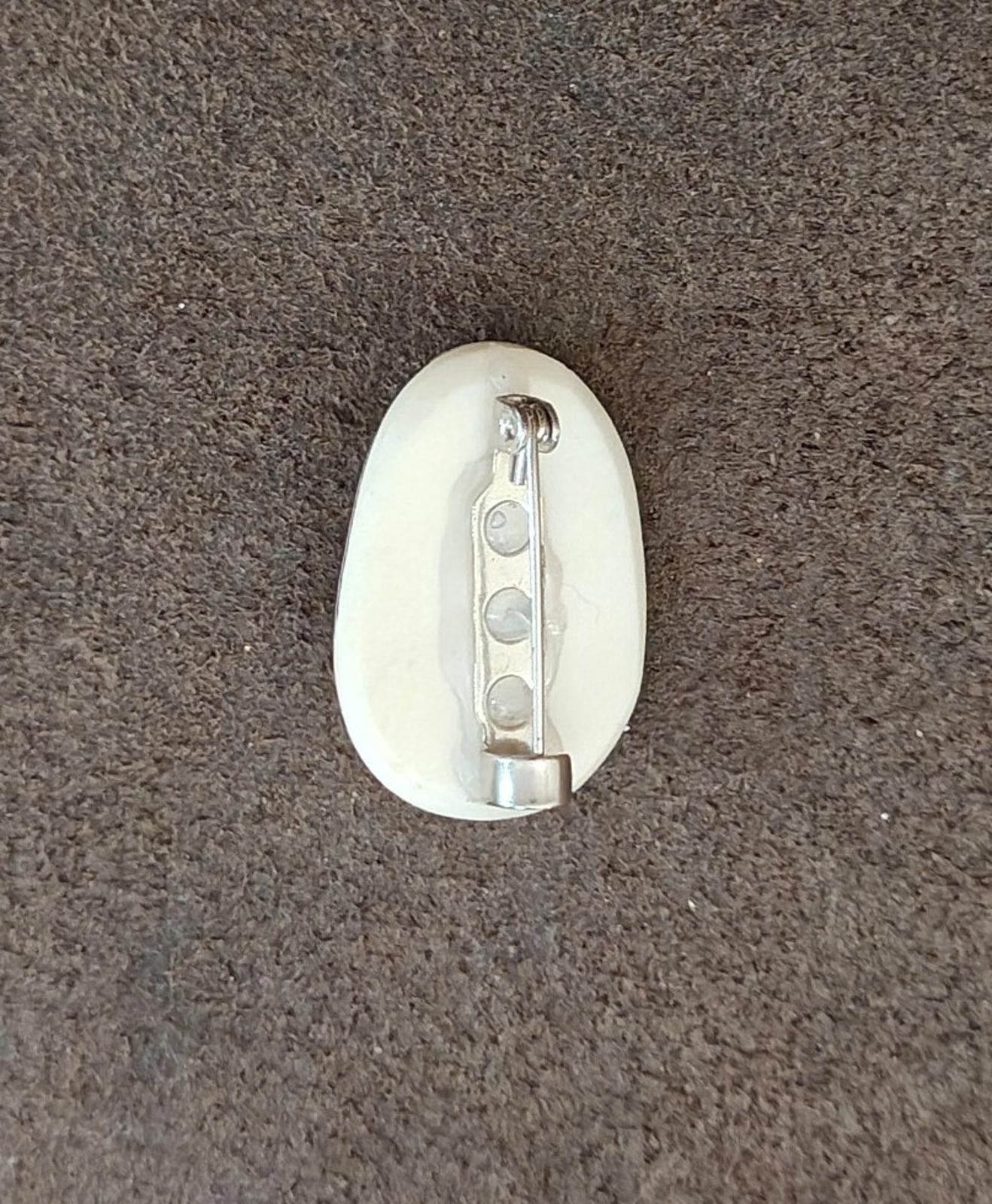 1980's Pierrot Doll Painted Face Mask Brooch Pin