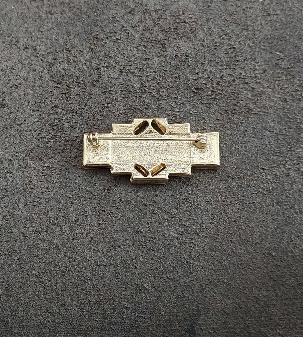1980s Art Deco Style Geometric Enamel Brooch Pin