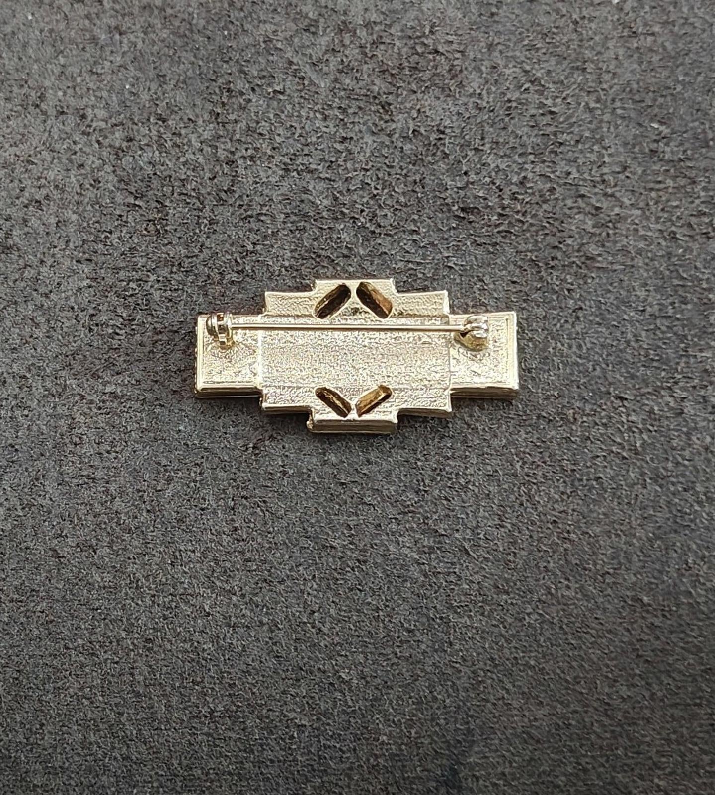 1980s Art Deco Style Geometric Enamel Brooch Pin