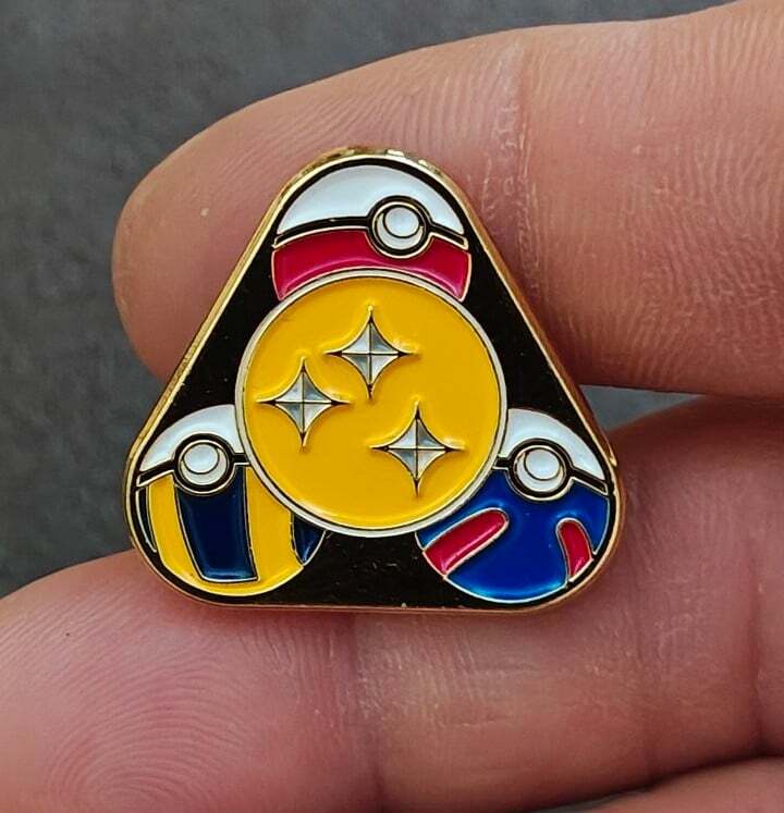 Dragon Ball & Pokemon Crossover Design Gold Tone Enamel Pin