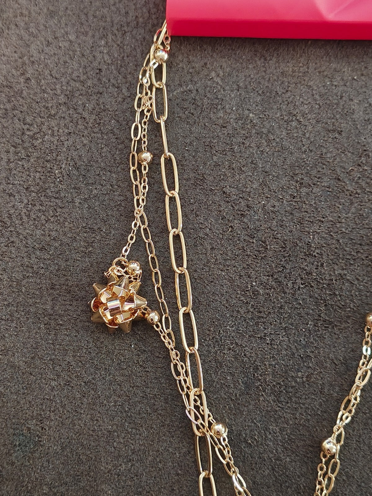 Retired Gold Tone Christmas Charm Layered Necklace NWT