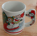 1990's Snowmen Sledding Coffee Mug