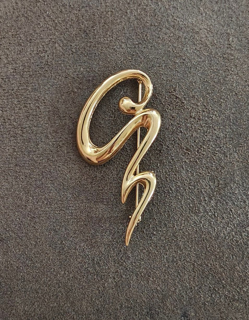 1980s Abstract Modernist Scribble Brooch