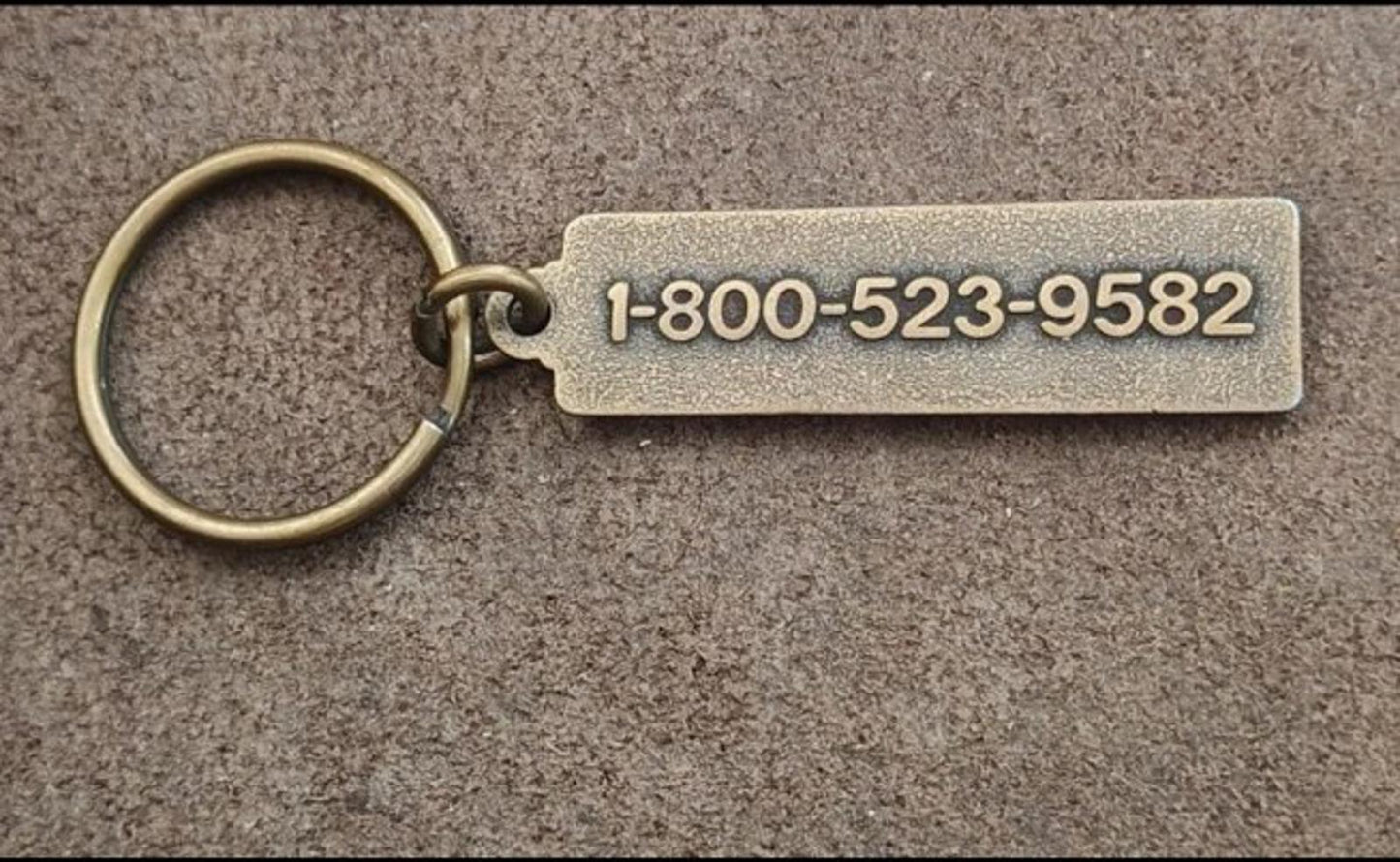 1980s Vintage Lady Luck Casino Hotel Downtown Las Vegas Brass Keychain