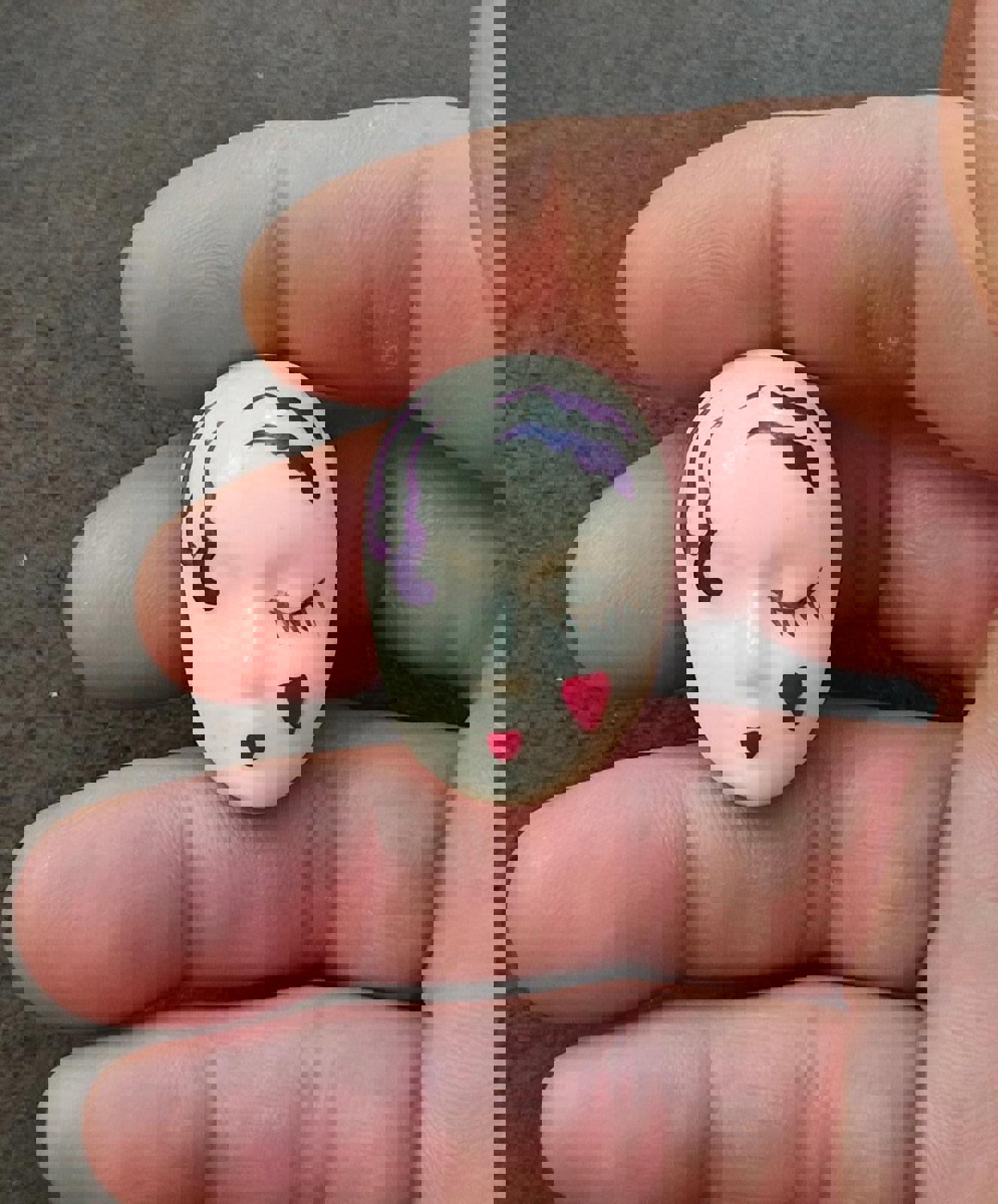 1980's Pierrot Doll Painted Face Mask Brooch Pin