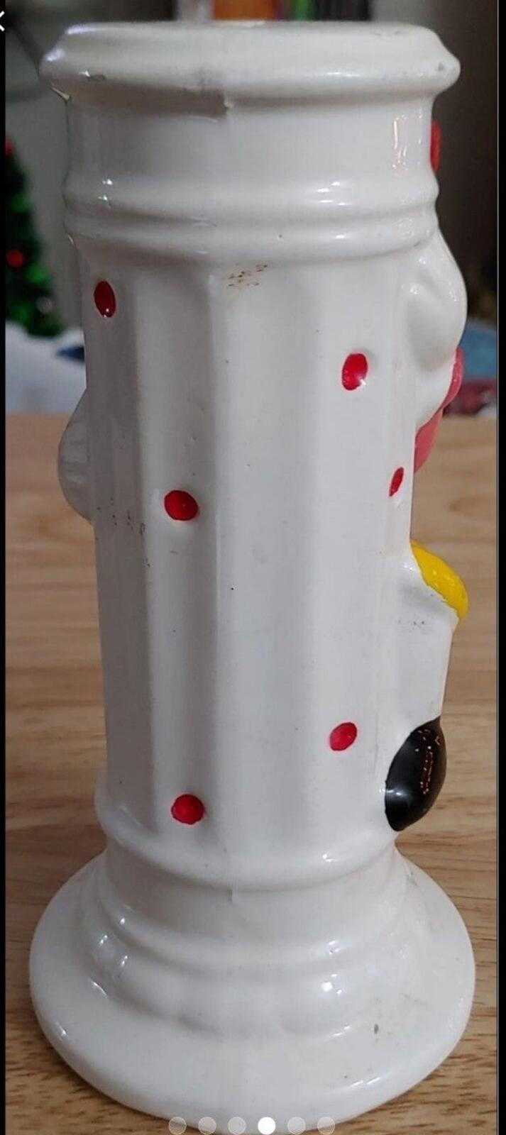 Vintage Porcelain Clown Leaning On A Pillar Coin Bank