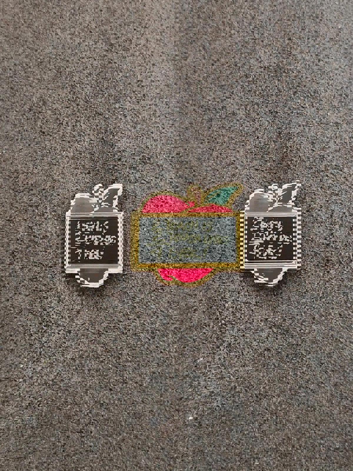 1980's 2 Teachers 2 Touch Lives 4 Ever! Gold Tone Teacher Pin