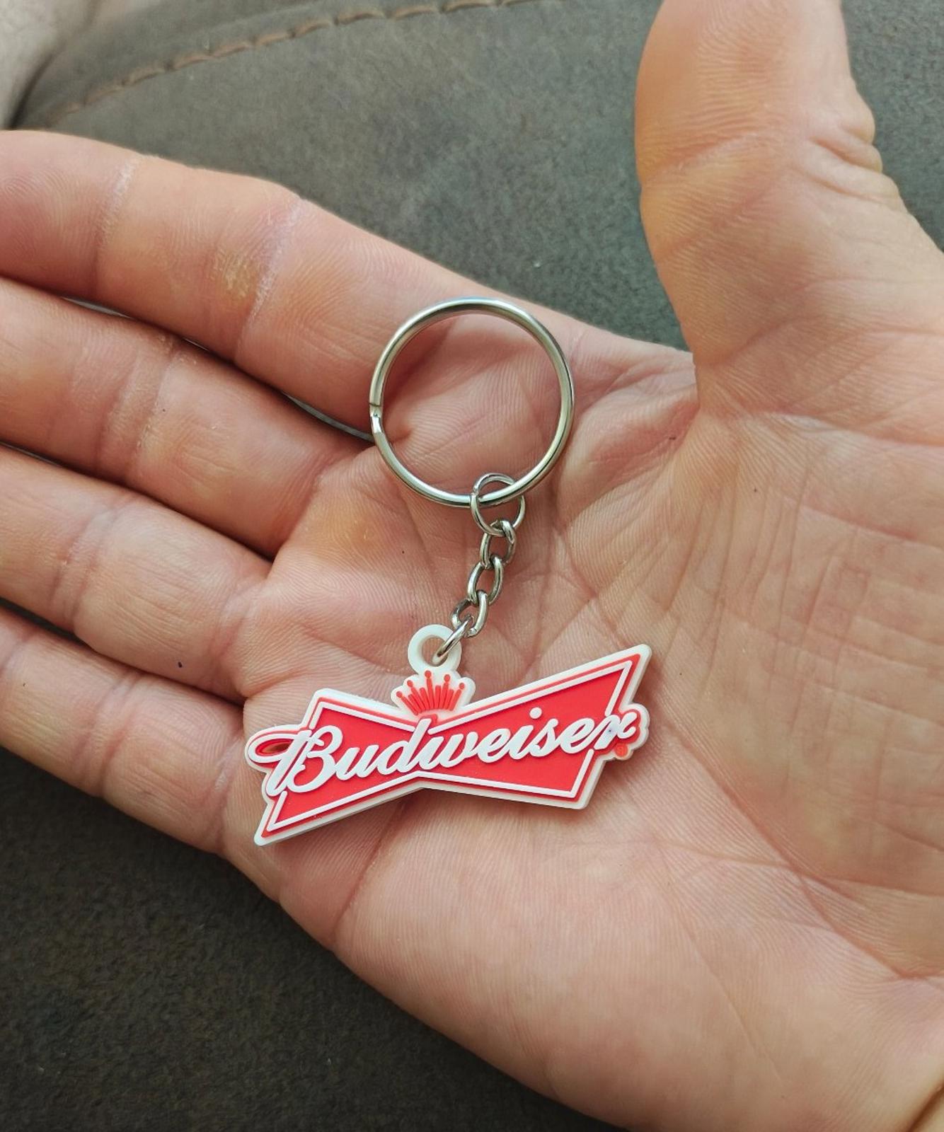 1990s Budweiser Bow Tie Logo Rubber Keychain