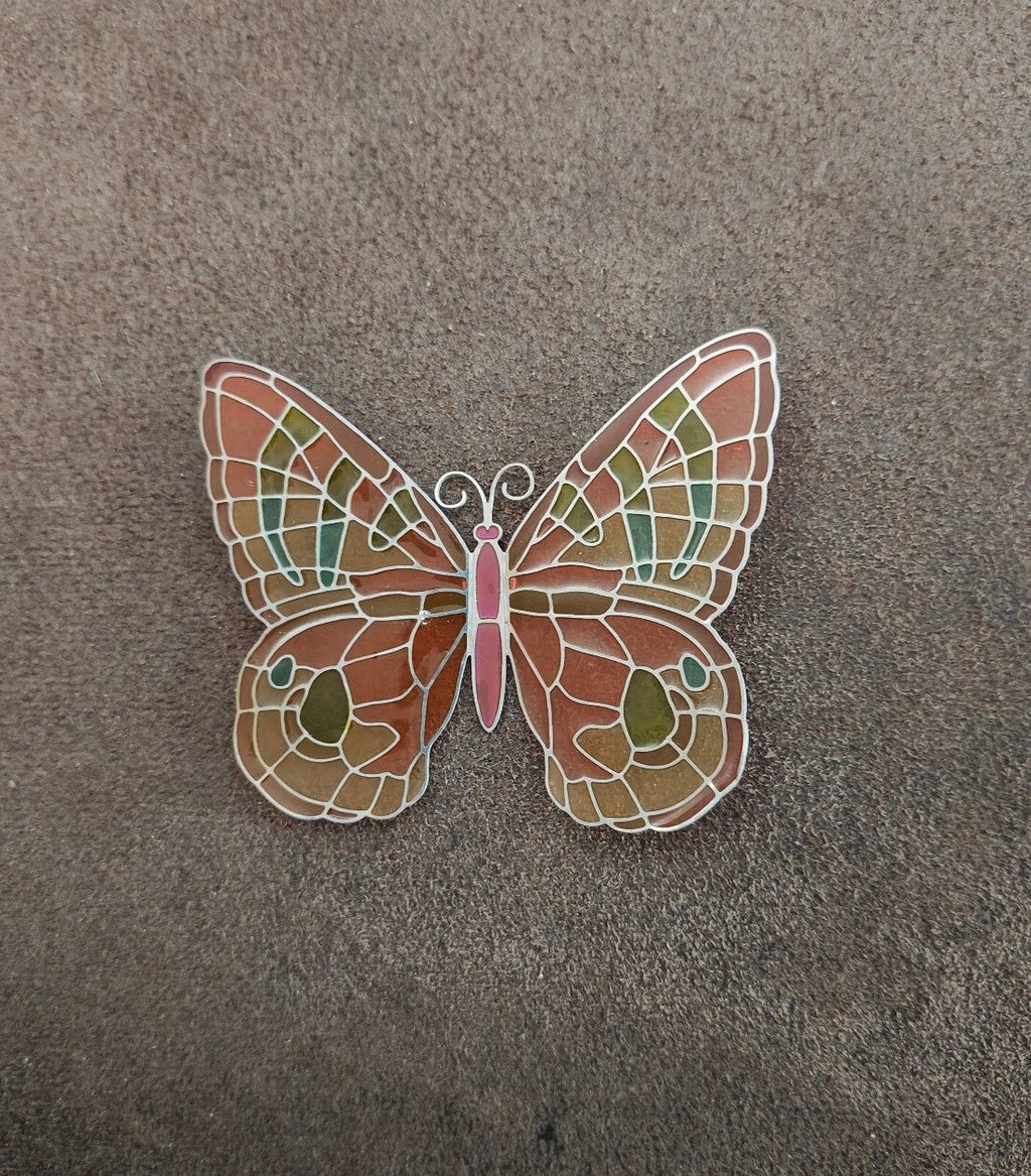 2006 Joan Baker Designs stained glass butterfly magnetic suncatcher/window decor - Trinketmania-LV