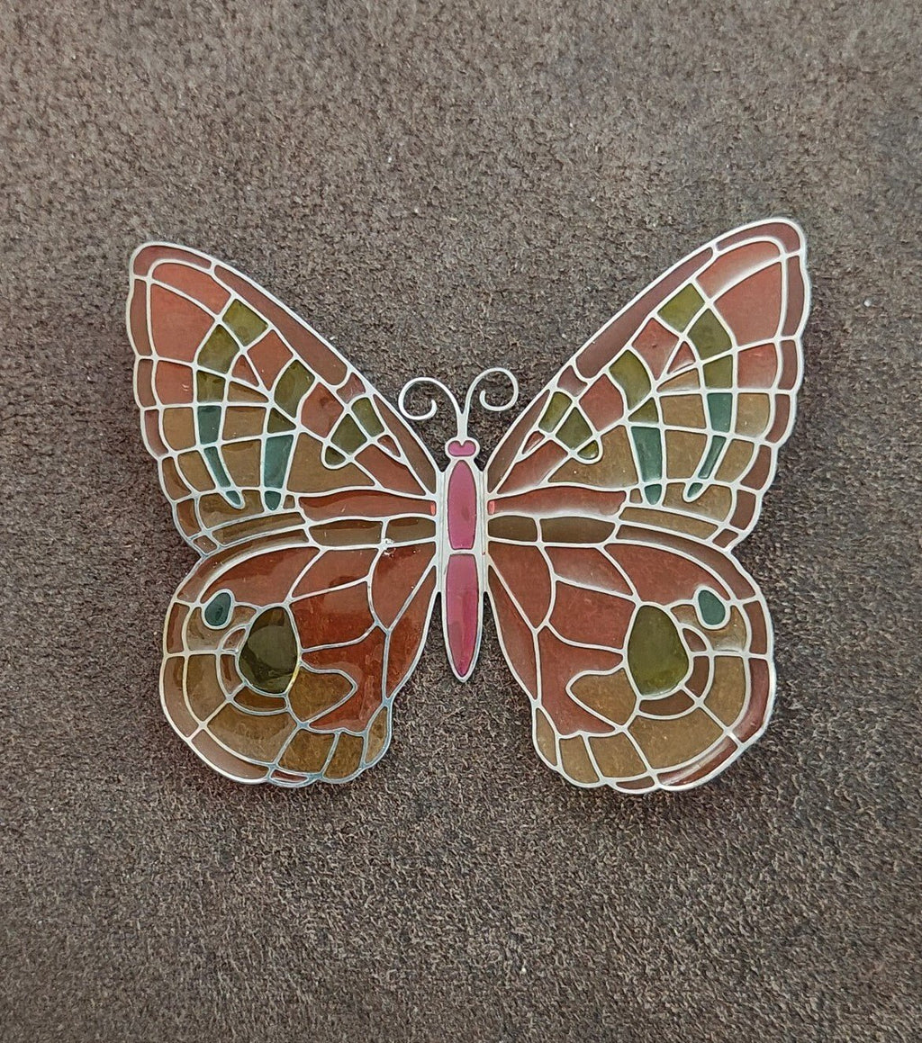 2006 Joan Baker Designs stained glass butterfly magnetic suncatcher/window decor - Trinketmania-LV