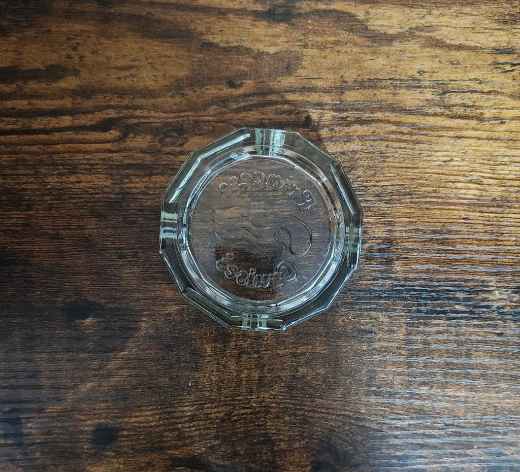 1970s Set of Two Princess Cruises clear Glass Ashtrays