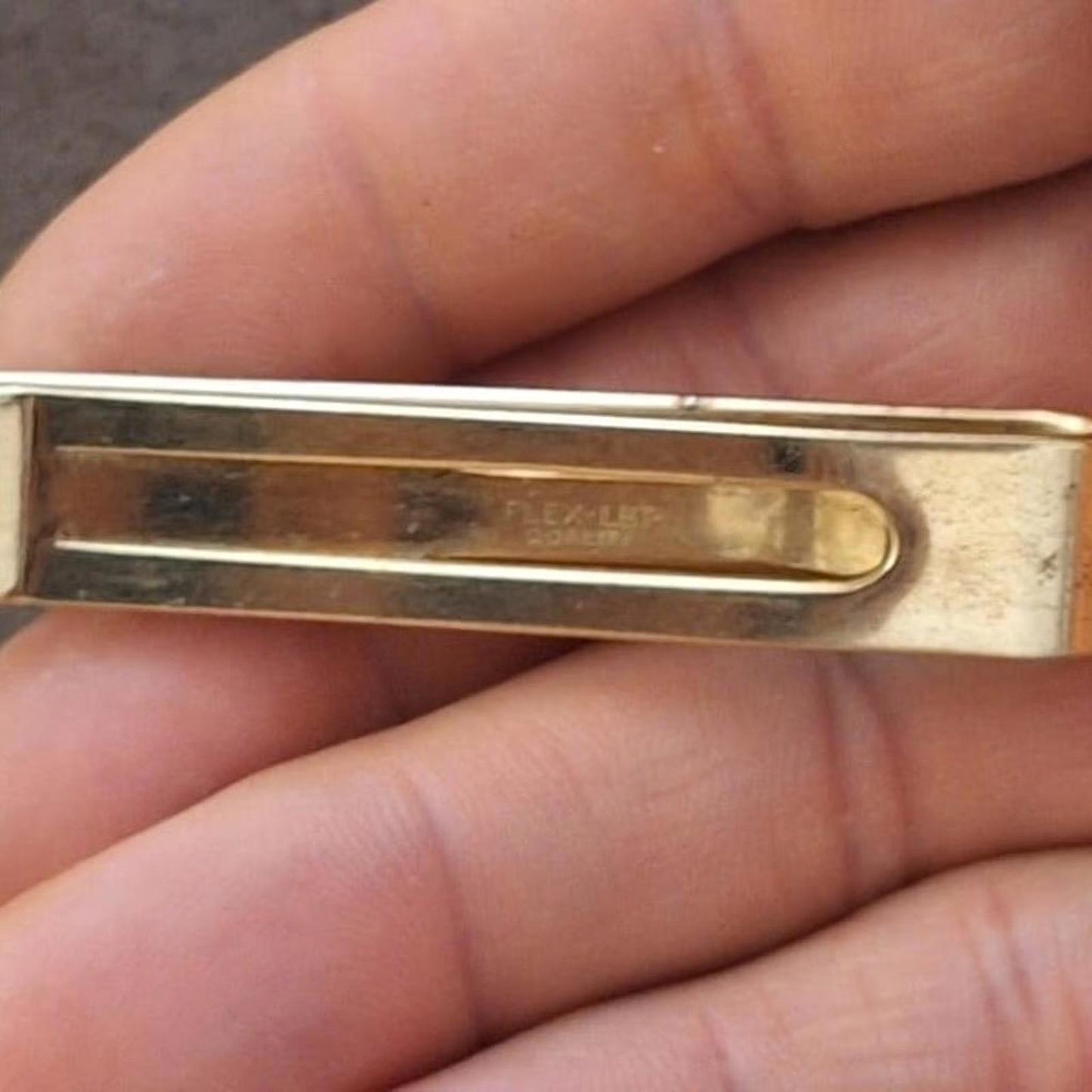 Vintage Flex-Let Quality Gold Tone Tie Bar Clip