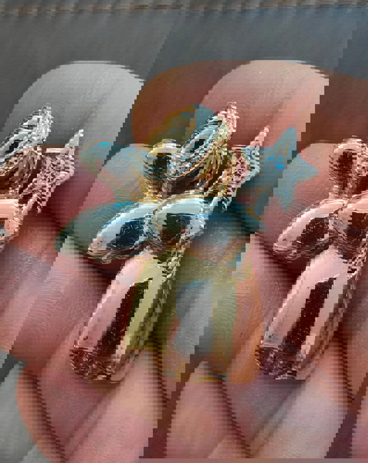 1980's Angel With Star Wand Two Tone Rhinestones Brooch