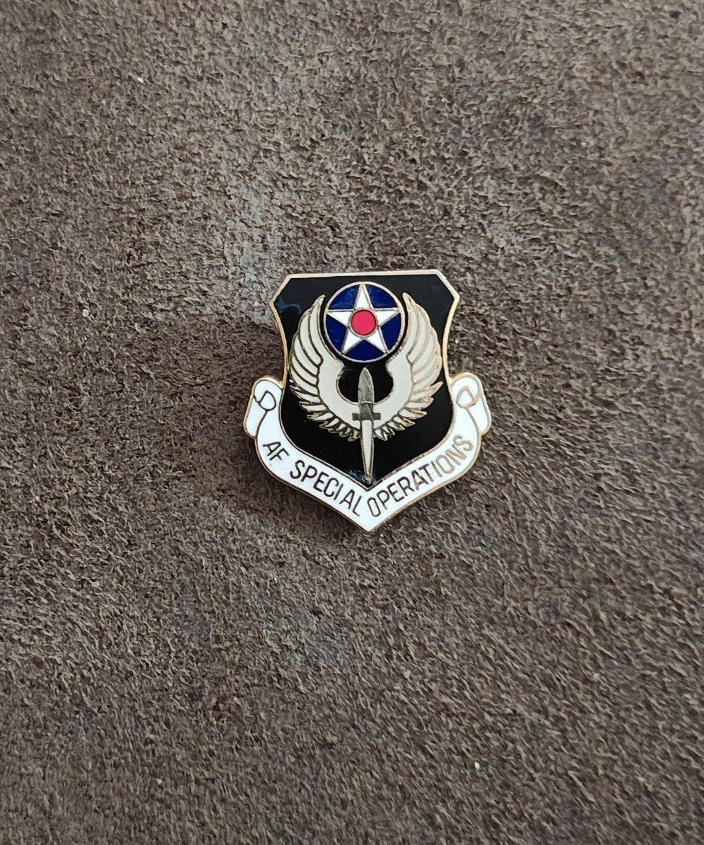 1990s US Air Force Special Operations Gold Tone Enamel Pin