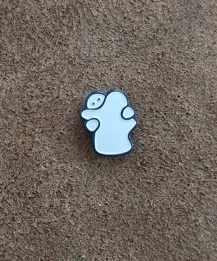 Two Ghosts Hugging Small Metal Enamel Pin