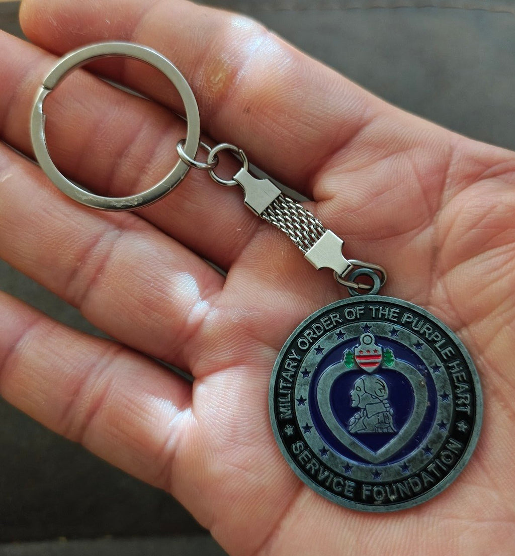 Vintage Military Order Of the Purple Heart Service Foundation Keychain