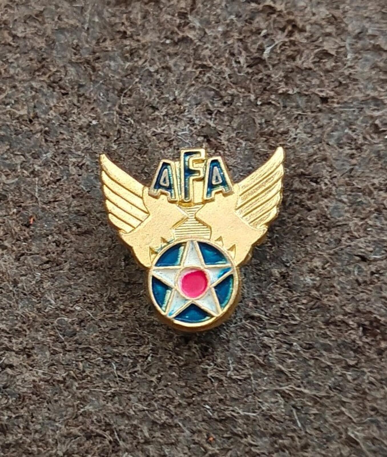1940s Air Force Association (AFA)  Winged Star Gold Tone Enamel Pin