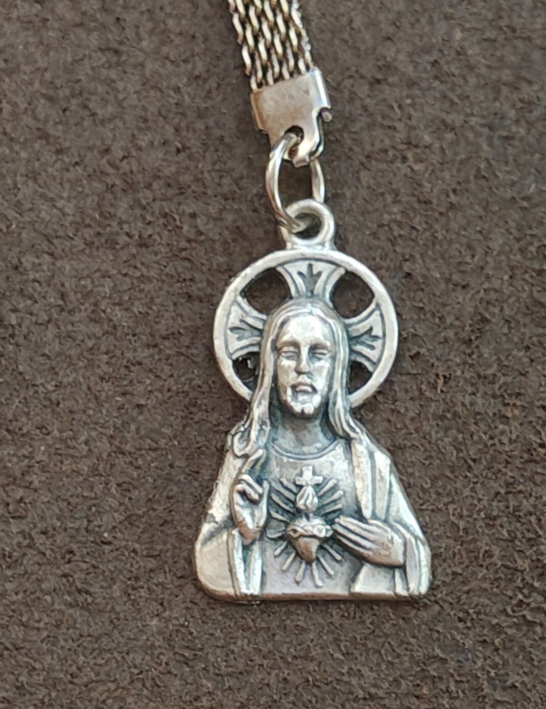 1960s/70s Sacred Heart of Jesus Pewter Keychain