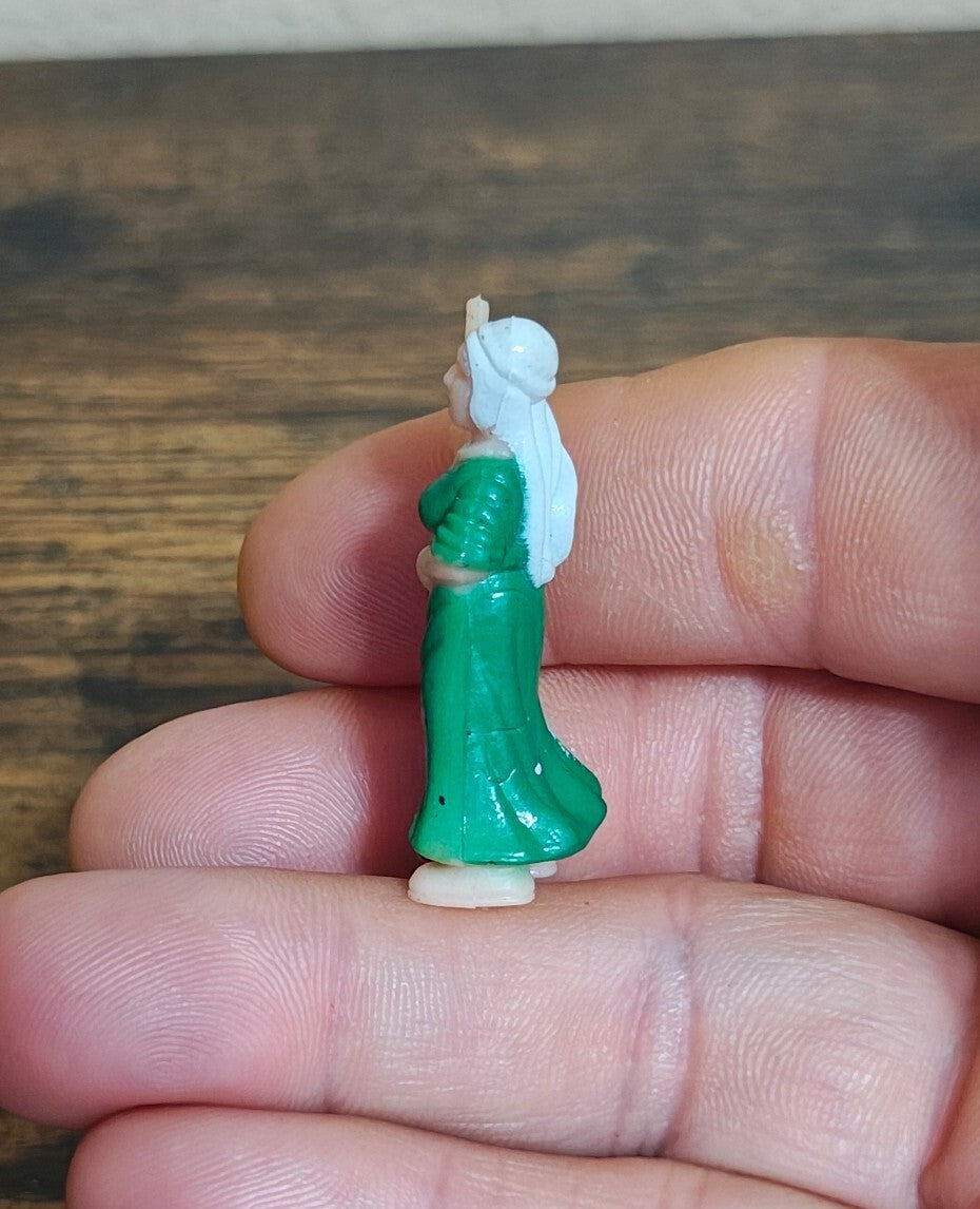 1950s Mrs. Noah Holding a Staff Rubber Figure/Figurine